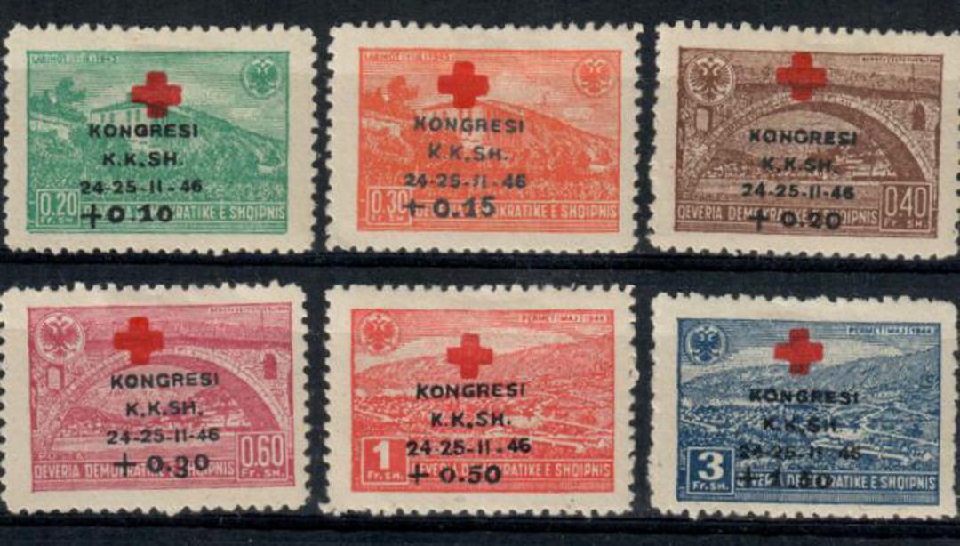 ALBANIA 1946 Red Cross. Set of six. A scarce set. Fresh and clean. - 21422 - Mint image 0