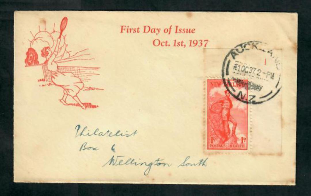 NEW ZEALAND 1937 Health on illustrated first day cover. Addressed (by Mr Walby?) to The Philatelist Wellington South. - 30082 - image 0