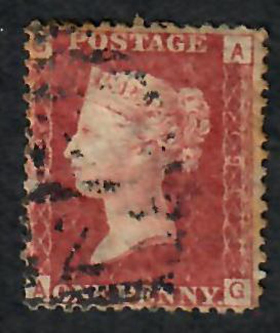 GREAT BRITAIN 1858 1d Red Plate 194. Letters GAAG. - 70194 - Used image 0