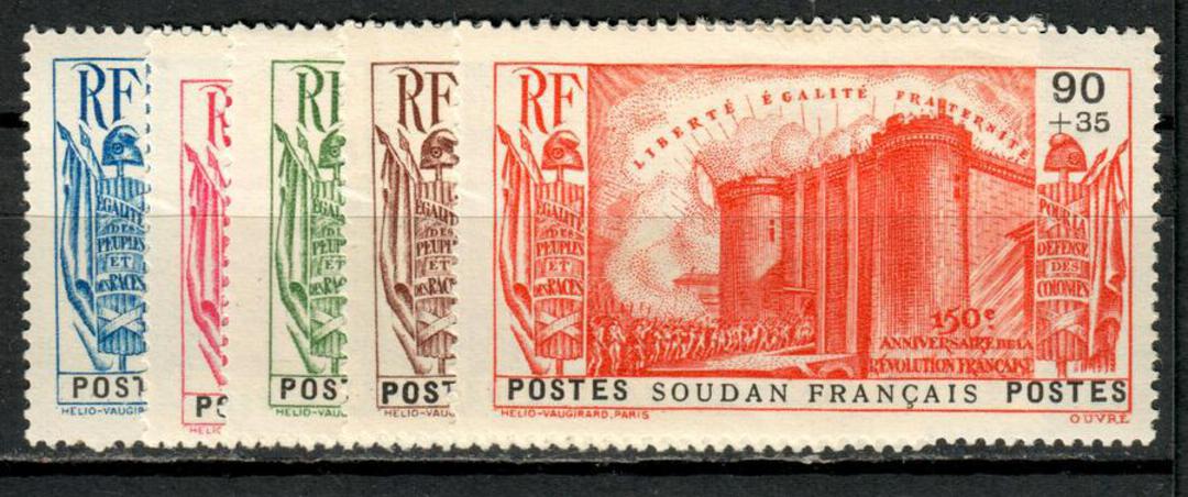 FRENCH SUDAN 1939 150th Anniversary of the French Revolution. Set of 5. - 75860 - LHM image 0