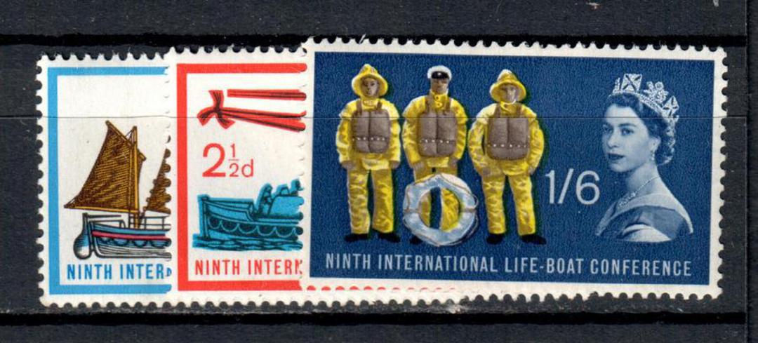GREAT BRITAIN 1963 International Lifeboat Conference. Set of 3. - 9073 - UHM image 0