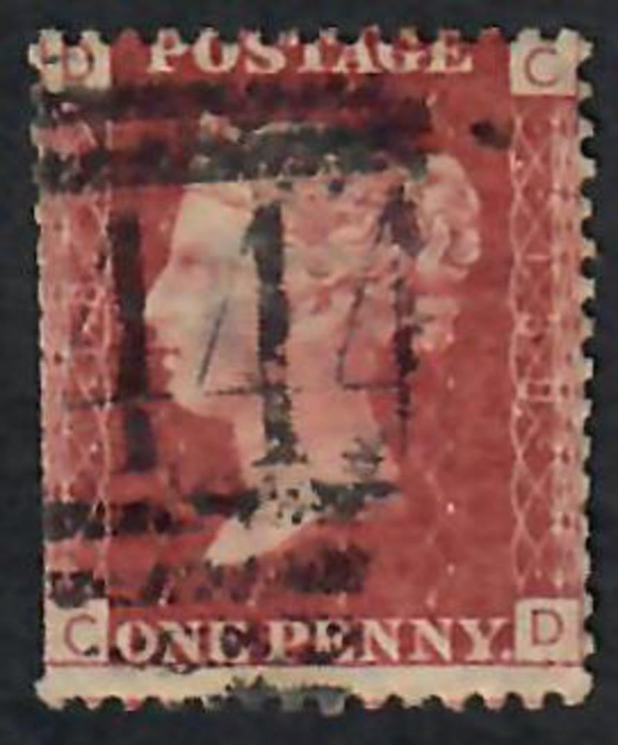 GREAT BRITAIN 1858 1d Red Plate 138 Letters DCCD. - 70138 - Used image 0