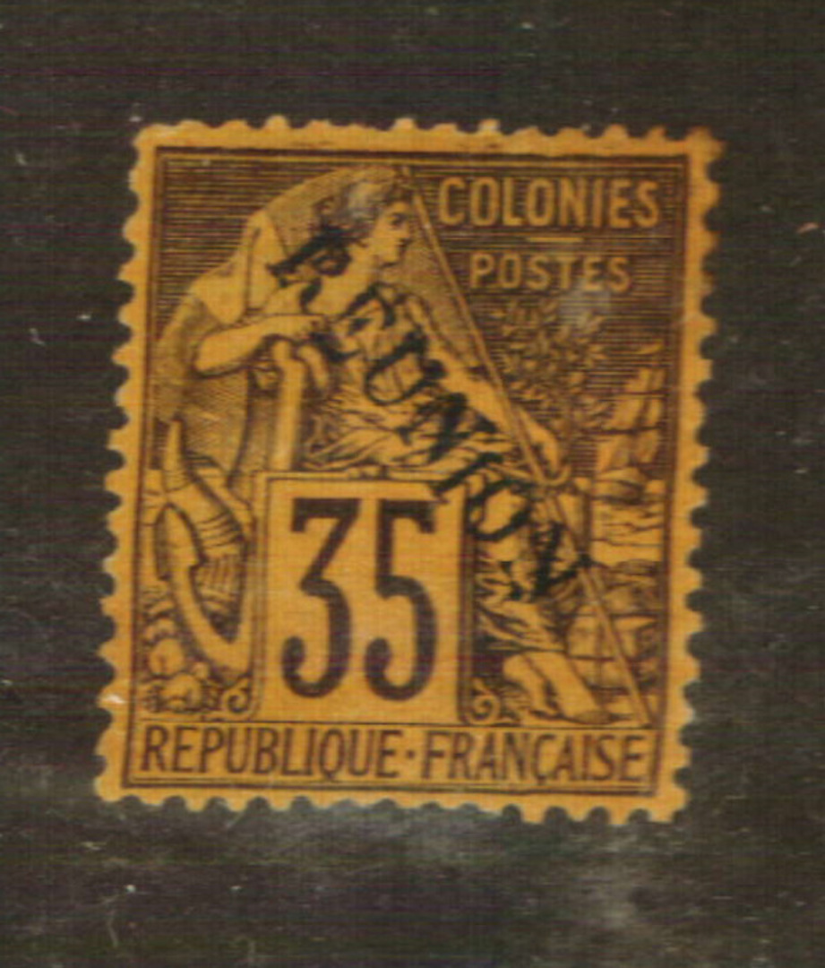 REUNION 1891 Definitive Surcharge 35c Black on orange. - 76457 - Mint image 0