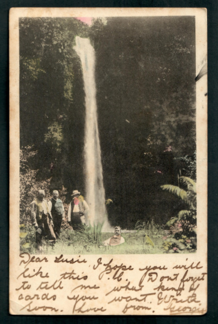 Coloured postcard of Tangoio Falls. - 47938 - Postcard image 0