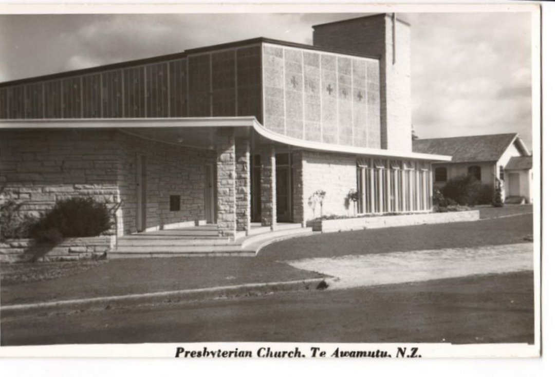 Real Photograph by N S Seaward of Presbyterian Church Te Awamutu. - 45731 - Postcard image 0