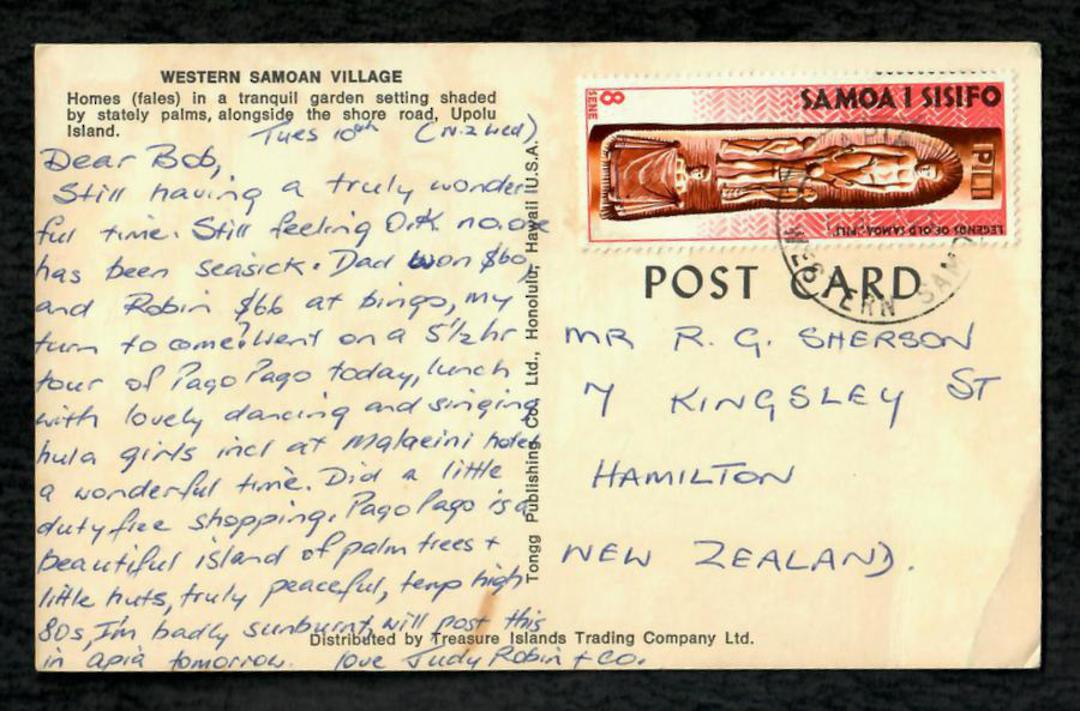 SAMOA Coloured Postcard of Western Samoan Village. - 243901 - Postcard image 1