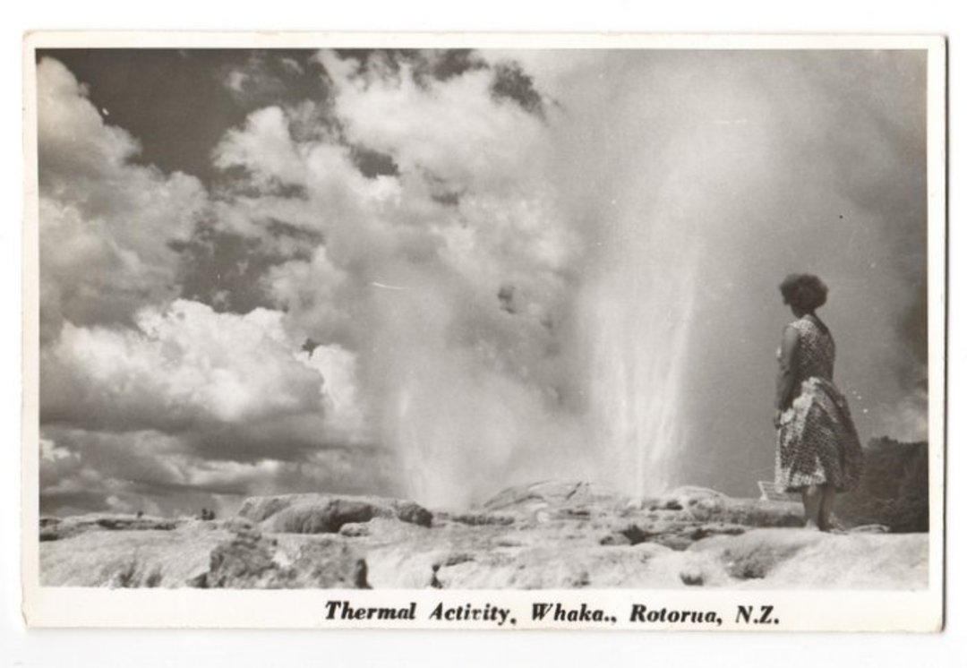 Real Photograph by N S Seaward of Thermal Activity Rotorua. - 46152 - Postcard image 0