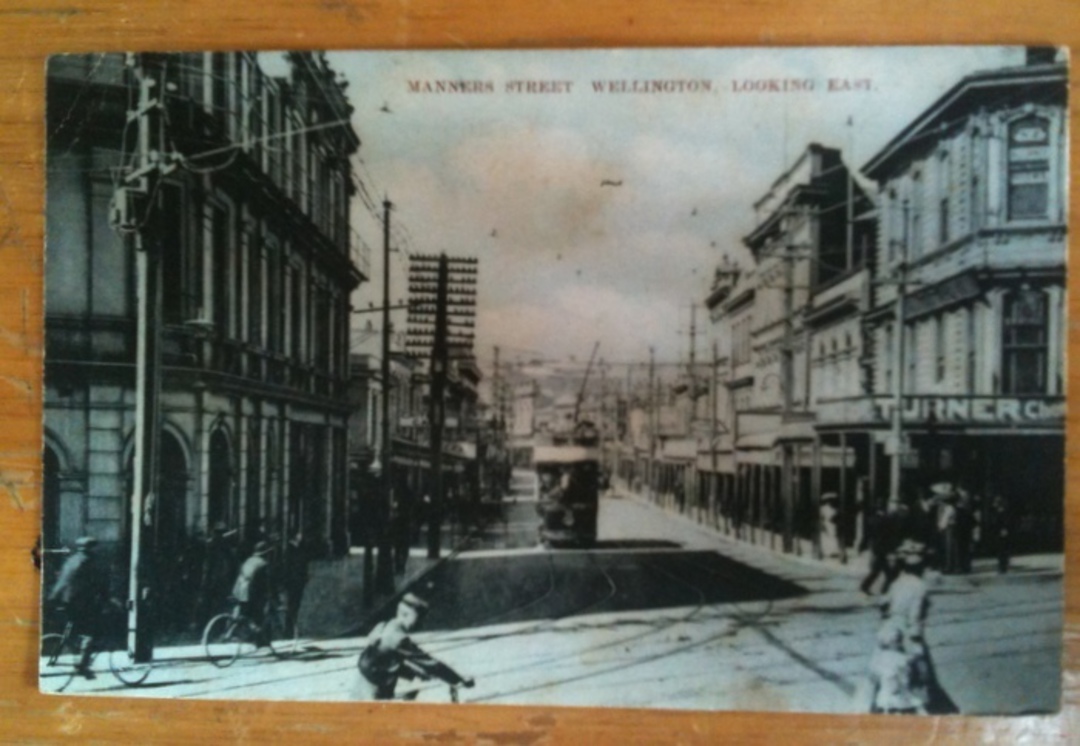 Postcard of Manners Street Wellington looking East. - 47773 - PcardFine image 0