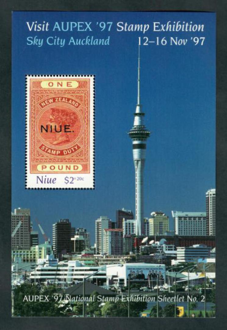 NIUE 1997 Aupex '97 International Stamp Exhibition. Pair of miniature sheets. - 52372 - UHM image 0