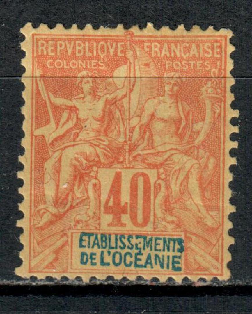 FRENCH OCEANIC SETTLEMENTS 1892 Definitive "Tablet" type 40c Red on yellow. Superb never hinged. - 75906 - UHM image 0