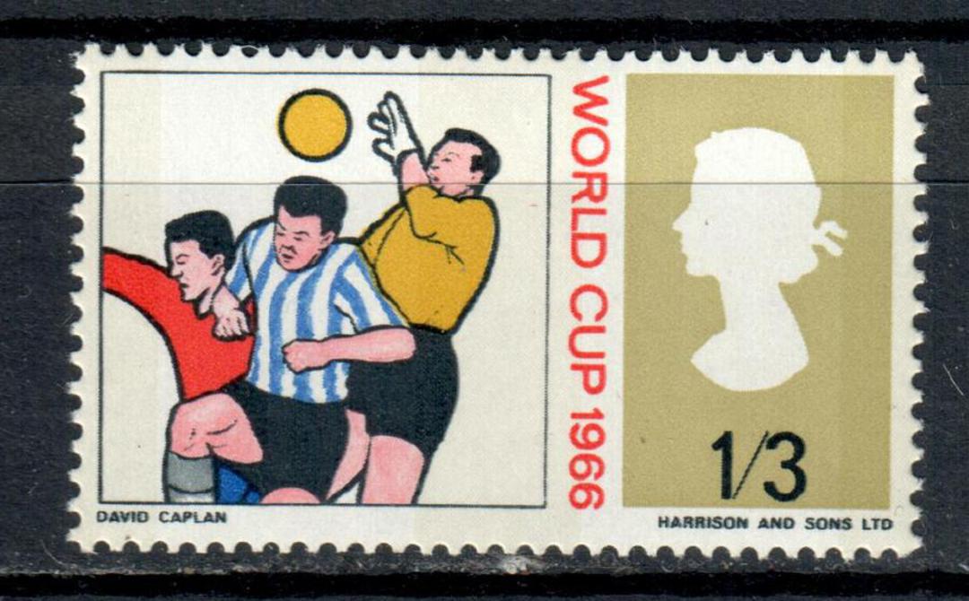 GREAT BRITAIN 1966 World Cup Football Championships 1/3d Multicoloured with phosphor lines. Watermark inverted. - 9053 - UHM image 0