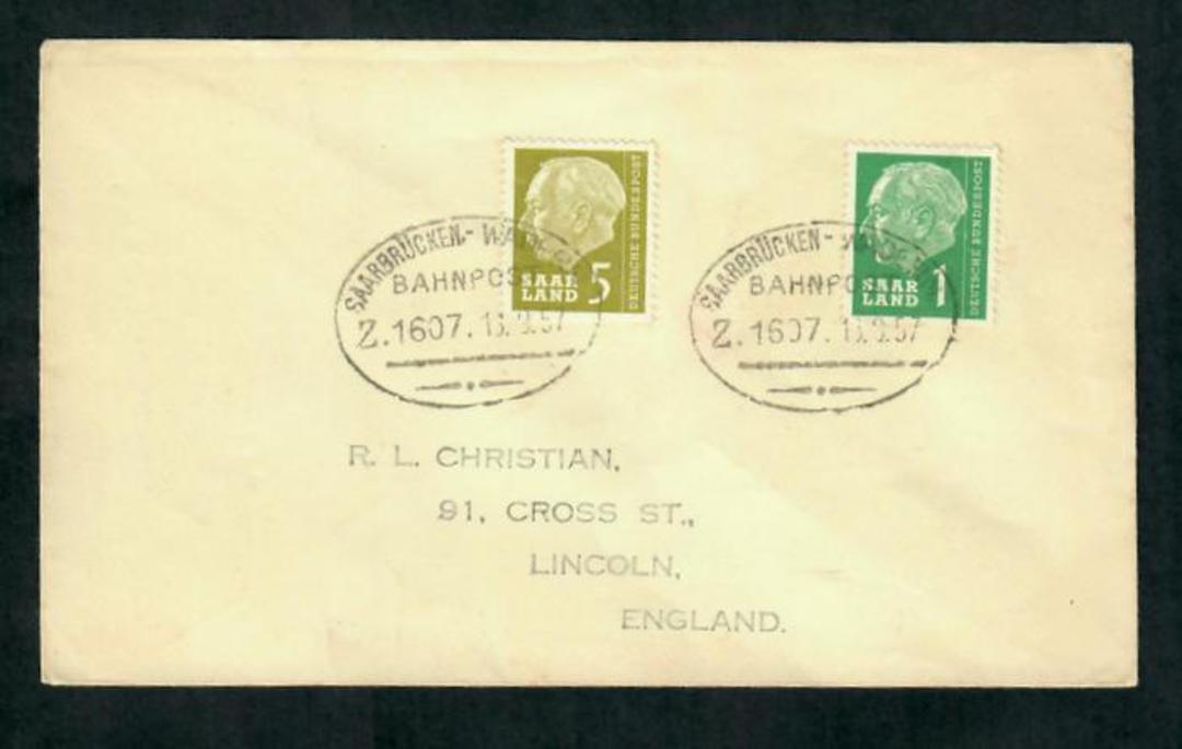 SAAR 1957 Cover with Railway Travelling Post Office postmarks. - 31307 - Postmark image 0