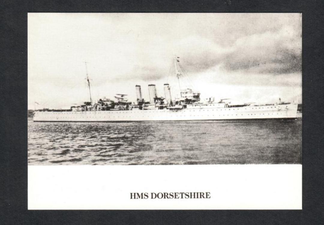 Reproduction of Real Photo held by The Imperial War Museum London of HMS DORSETSHIRE. Details of the history of the ship are giv image 0