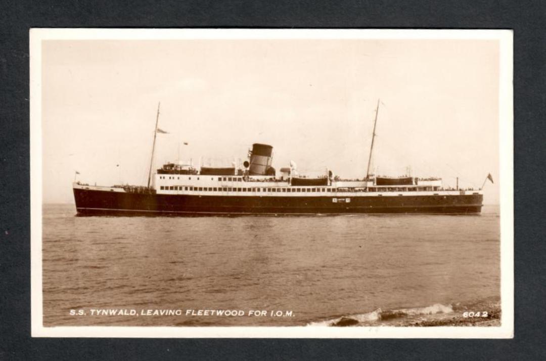 Real Photograph of S S Tynwald leaving Fleetwood for Isle of Man. - 40422 - Postcard image 0