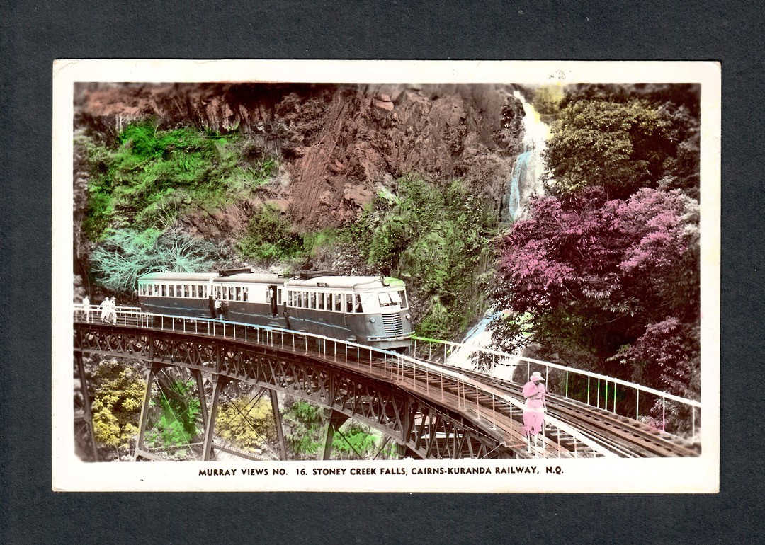 AUSTRALIA Coloured postcard of Stony Creek Falls Cairns-Kuruna Railway. - 40514 - Postcard image 0