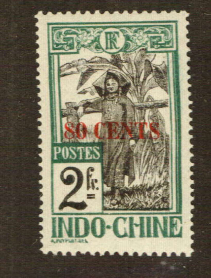 INDO-CHINA 1919. 80c on 2fr. Well centred, fresh and clean and with good perfs. Lovely specimen. - 71270 - UHM image 0