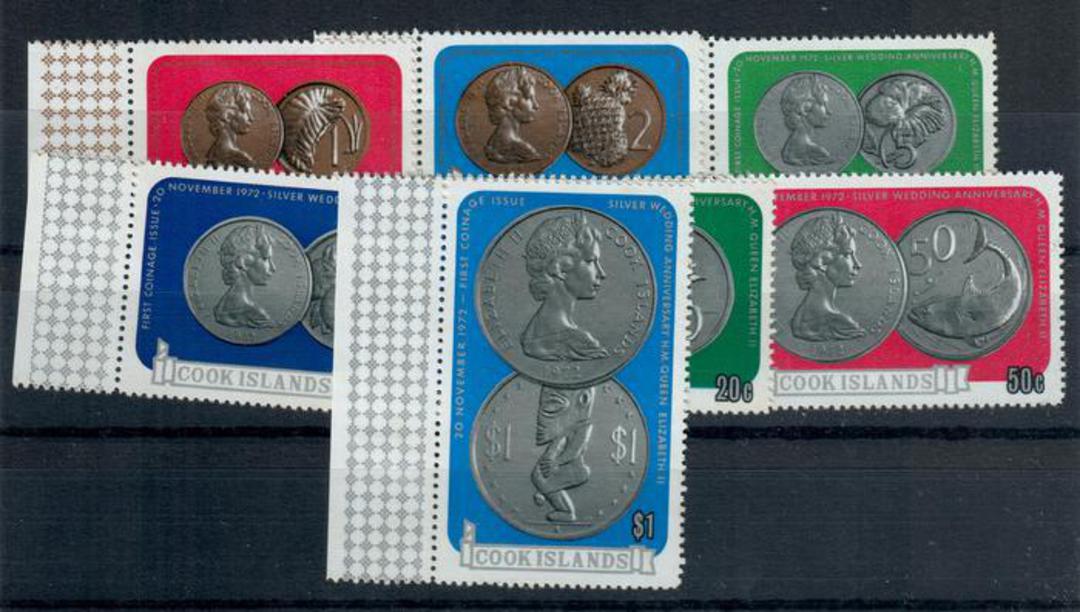 COOK ISLANDS 1973 Royal Silver Wedding Coins. Set of 7. - 20417 - UHM image 0