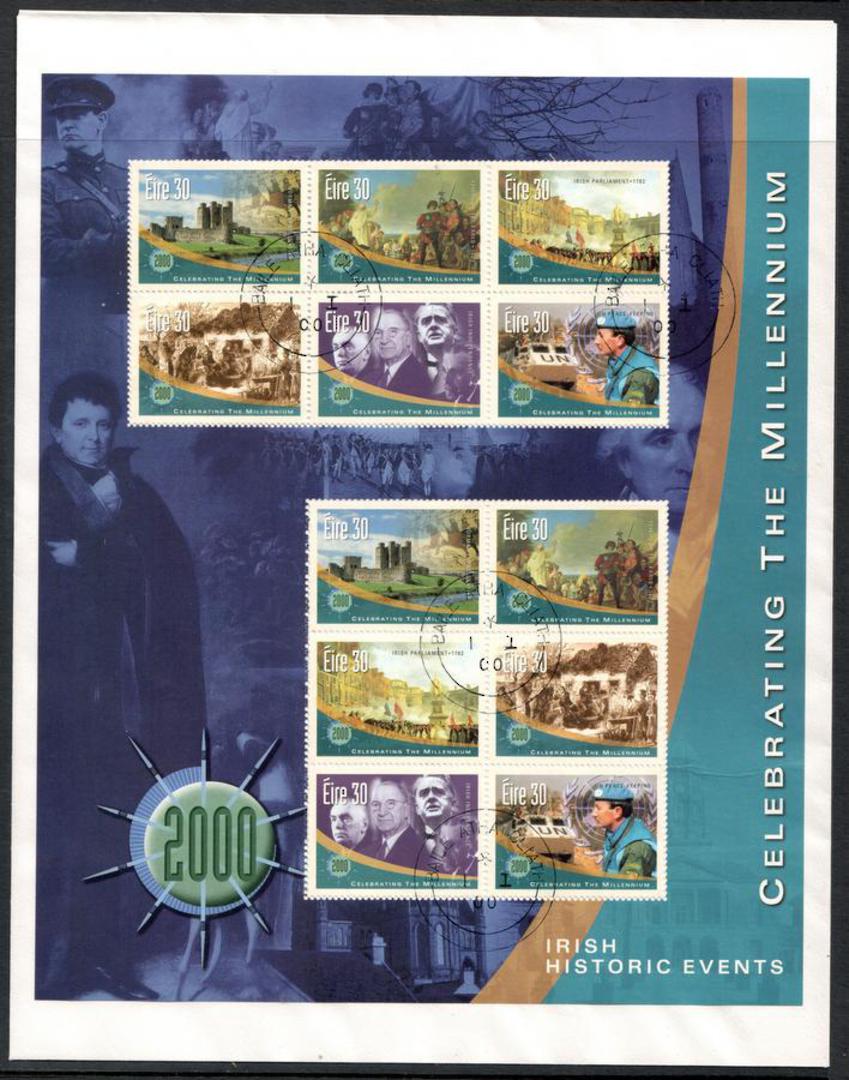 IRELAND 2000 Millenium. Second series. Historic Events. Sheetlet of 12. - 51295 - VFU image 0