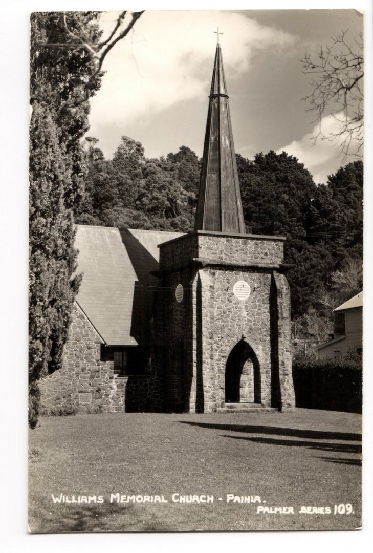 Real Photograph by T G Palmer & Son of Williams Memorial Church Paihia. - 44868 - Postcard image 0