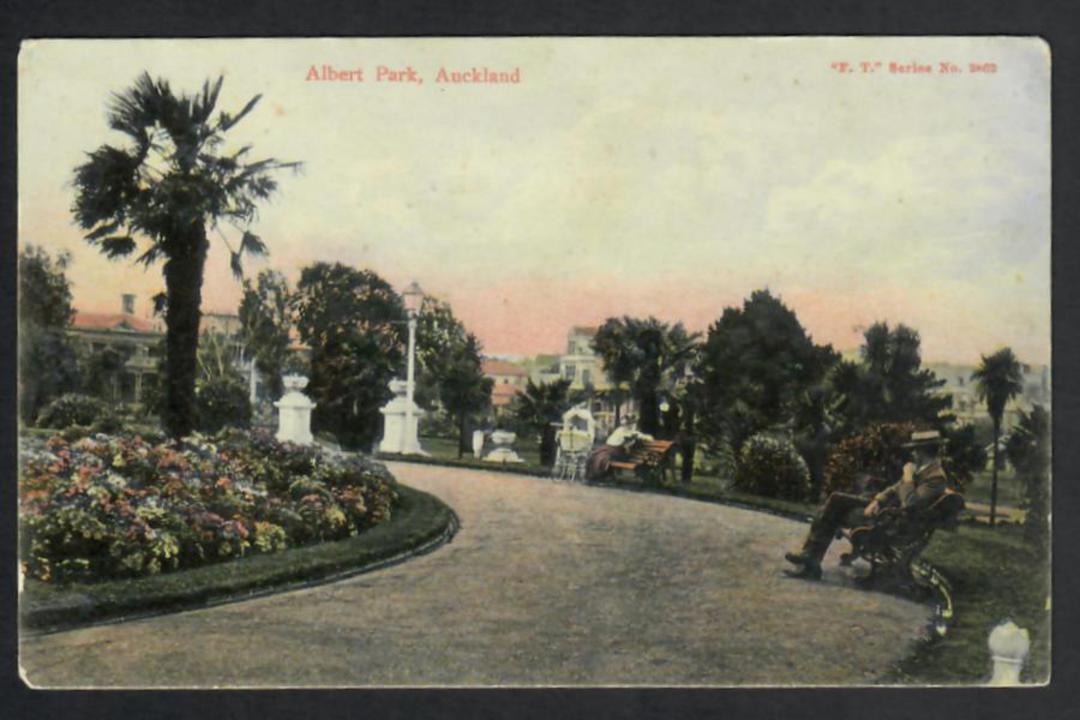 Coloured Postcard of Albert Park Auckland. - 45296 - Postcard image 0