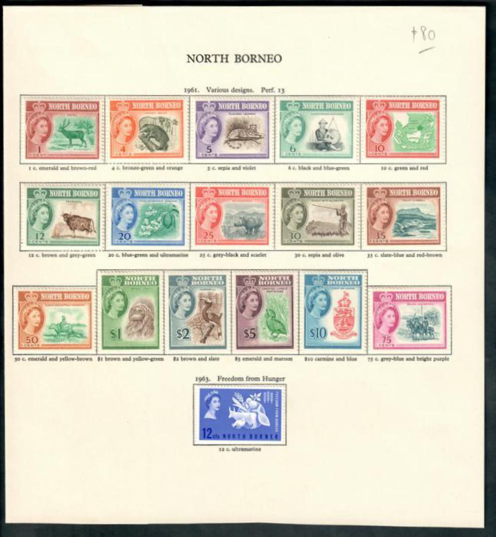 NORTH BORNEO 1961 Elizabeth 2nd Second Definitive Set of 16. - 50299 - LHM image 0