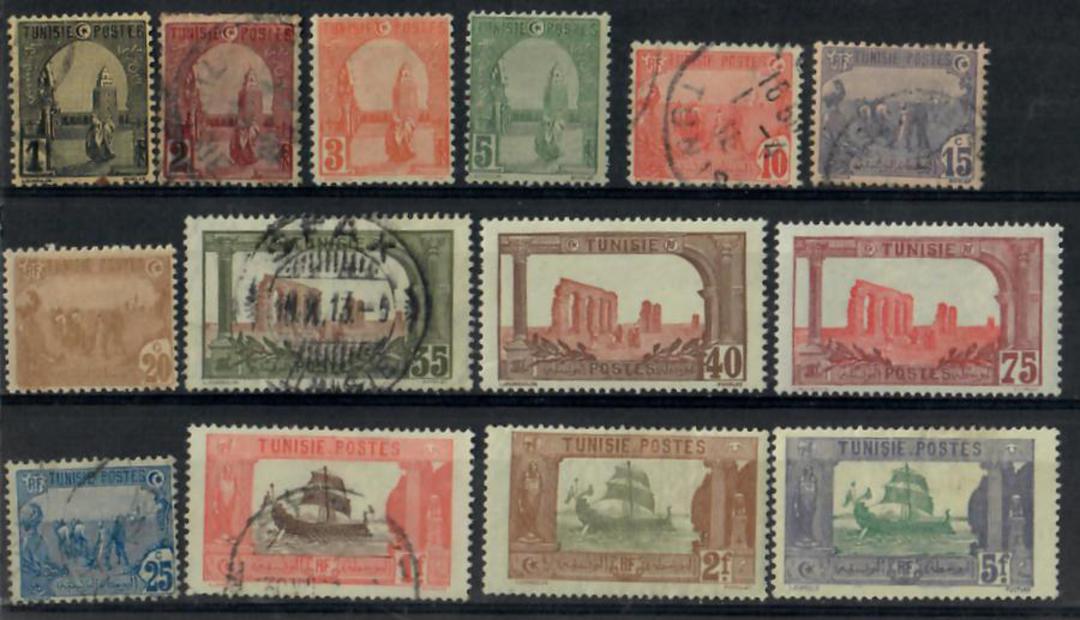 TUNISIA 1906 Definitives. Set of 14. The two high values are mint. - 24511 - Mixed image 0