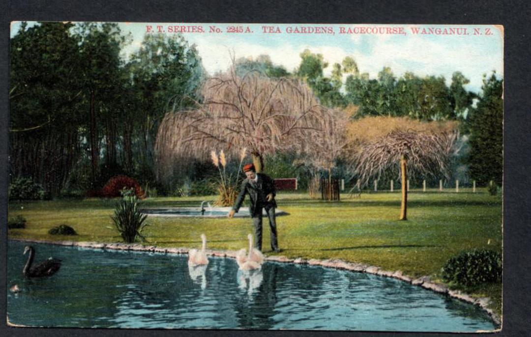 Coloured postcard of Tea Gardens Racecorse Wanganui. - 47124 - Postcard image 0