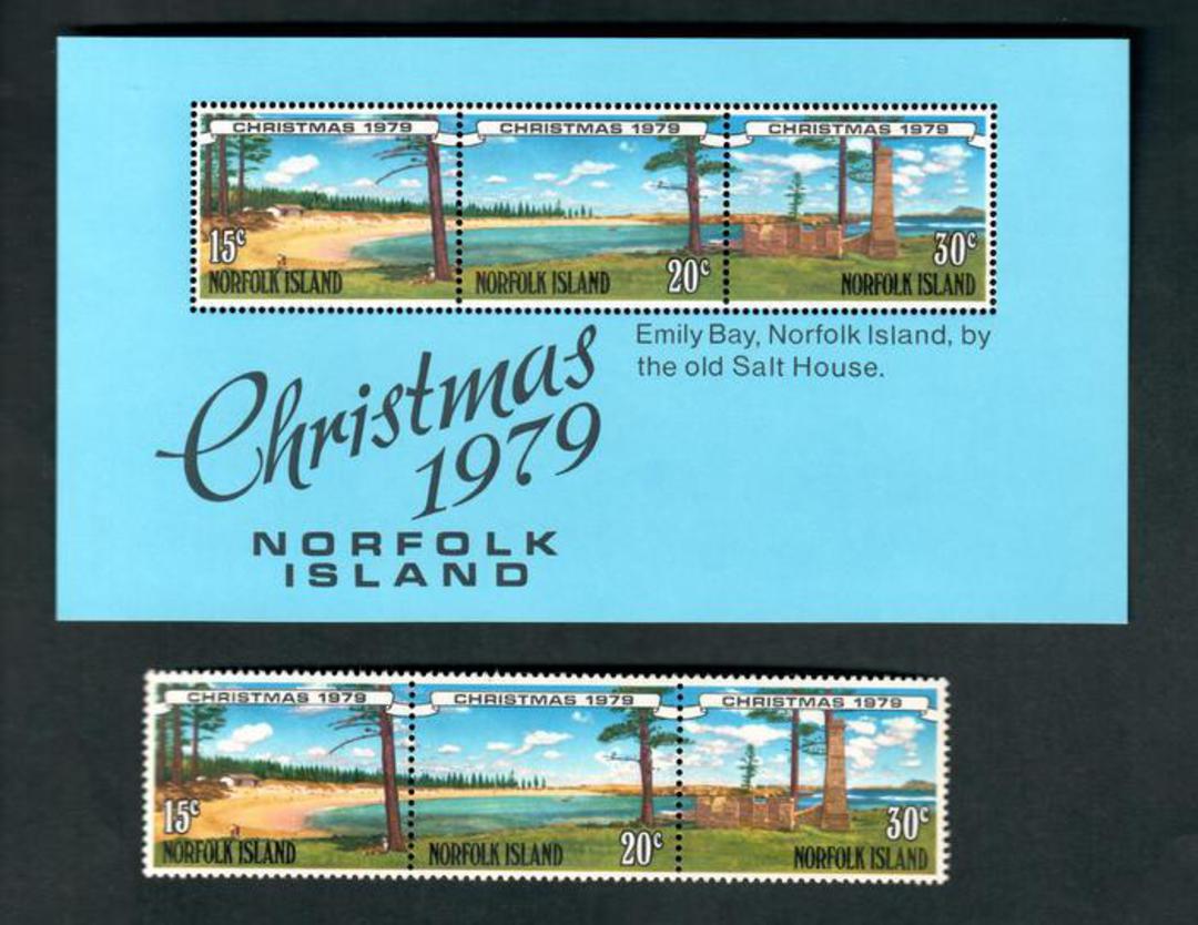 NORFOLK ISLAND 1979 Christmas. Set of 3 and miniature sheet. - 52463 - UHM image 0