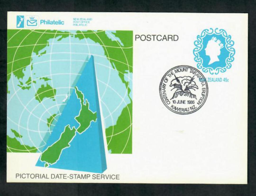 NEW ZEALAND 1986 Two Pictorial Date Stamp Postcards Centenary of the Mount Tarawera Eruption. - 31627 - Postmark image 0