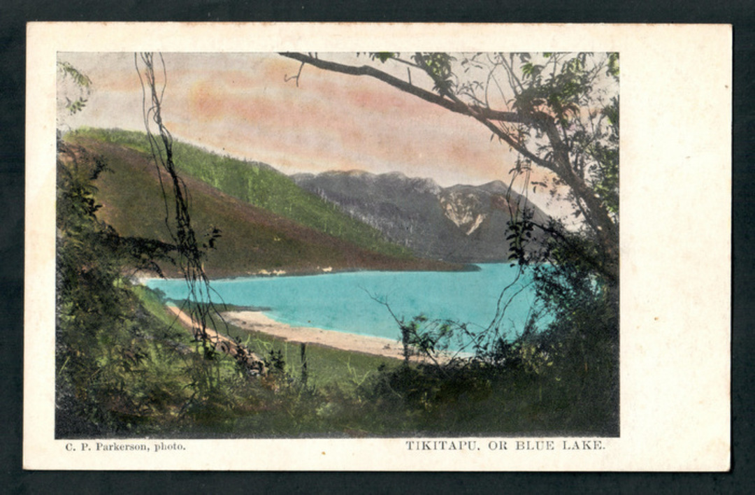 Superb Coloured Postcard of Tikitere or Blue Lake with the Maori Girl on the reverse. - 246176 - Postcard image 0