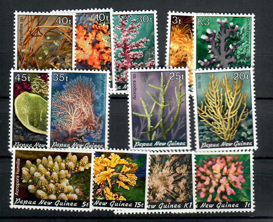 PAPUA NEW GUINEA 1982 Definitives Coral. Set of 14. The Coral values only. - 21706 - UHM image 0