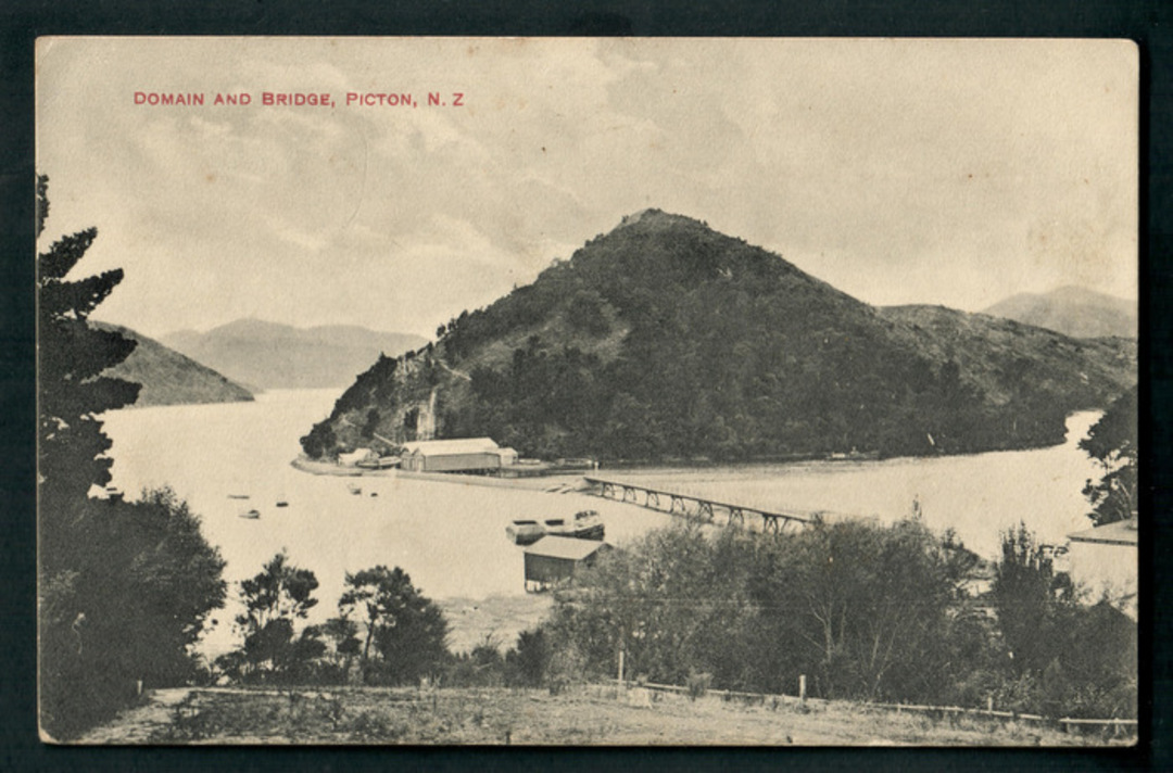 Postcard by George Davidson of Domain and Bridge Picton. - 48717 - Postcard image 0