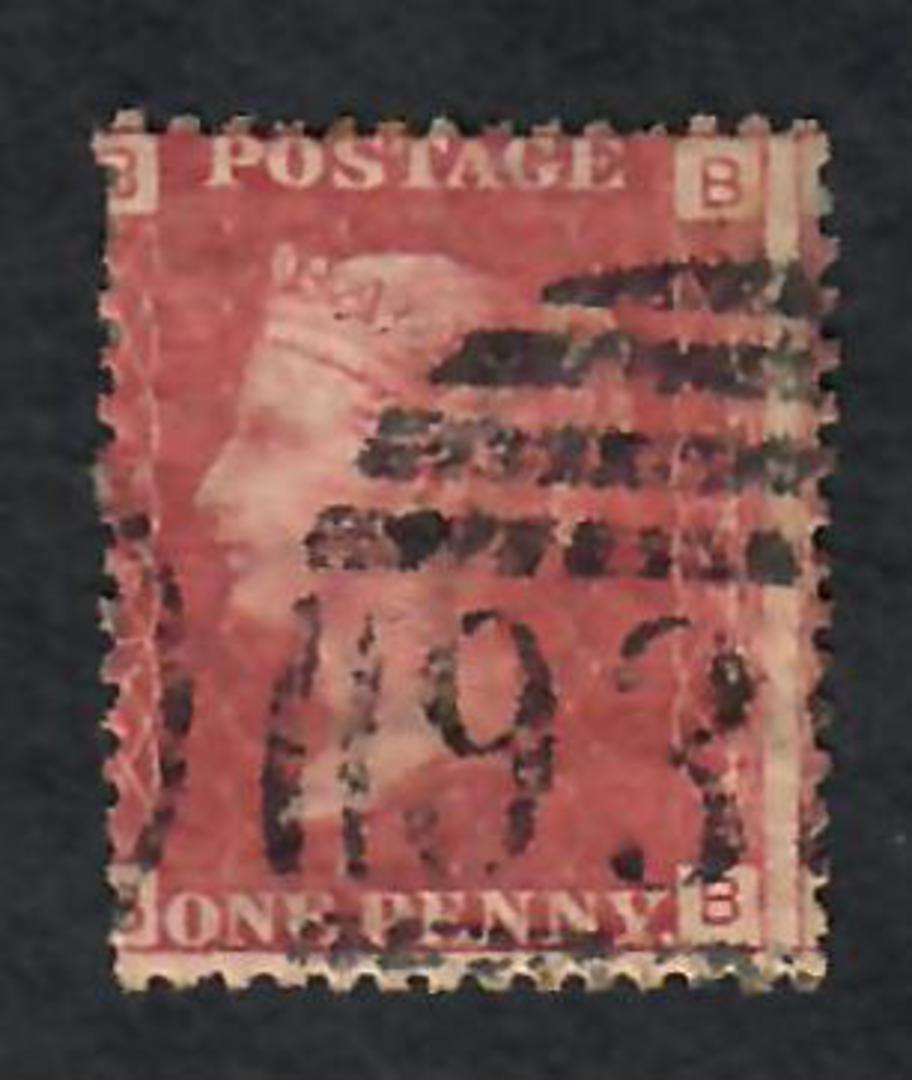 GREAT BRITAIN 1858 1d Red Plate 165 Letters BBBB. - 70165 - Used image 0