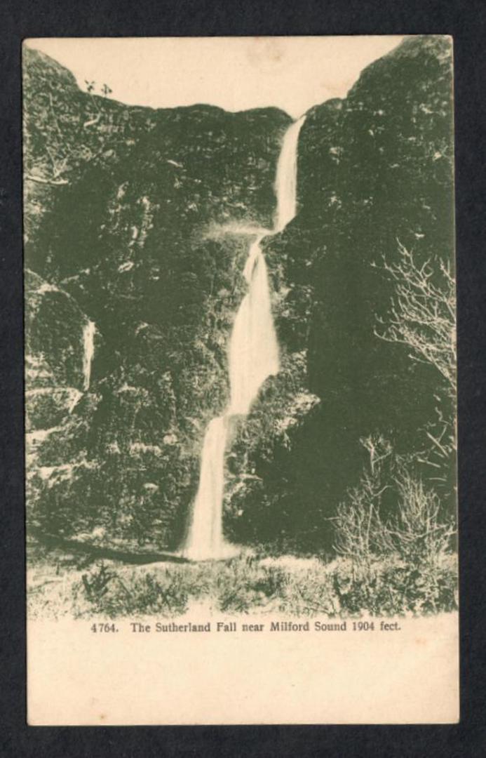Early Undivided Postcard by Muir & Moodie of Sutherland Fall near Milford Sound. - 49863 - Postcard image 0