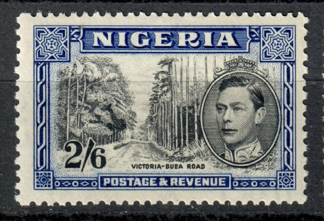 NIGERIA 1938 Geo 6th Definitive 2/6 Black and Blue. Perf 13x11½. Very lightly hinged. - 8124 - LHM image 0