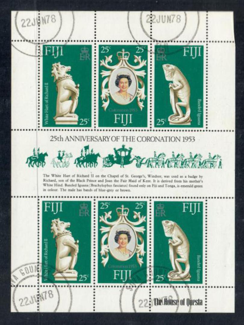 FIJI 1978 25th Anniversary of the Coronation of Queen Elizabeth 2nd. Miniature sheet. - 50101 - VFU image 0