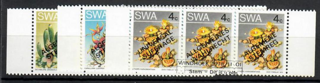 SOUTH WEST AFRICA 1978 Universal Suffrage. Set of 18 in strips of 3 as issued. - 22426 - VFU image 1