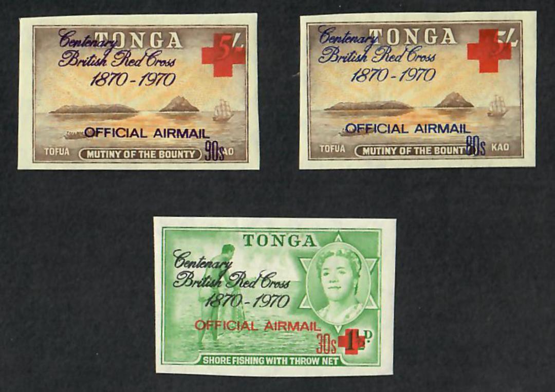 TONGA 1970 Red Cross. Set of 13 including the 3 Officials. - 21786 - UHM image 0