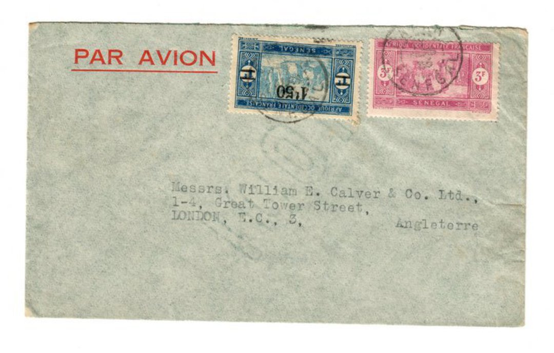 SENEGAL 1936 Airmail Letter from Dakar to London. - 38217 - PostalHist image 0