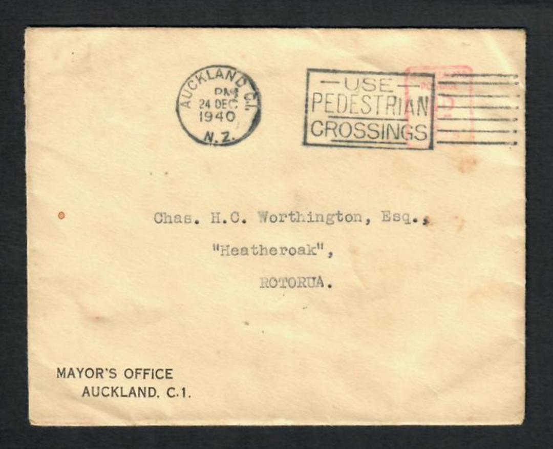 NEW ZEALAND 1940 Cover from the Mayor of Auckland. - 31443 - PostalHist image 0