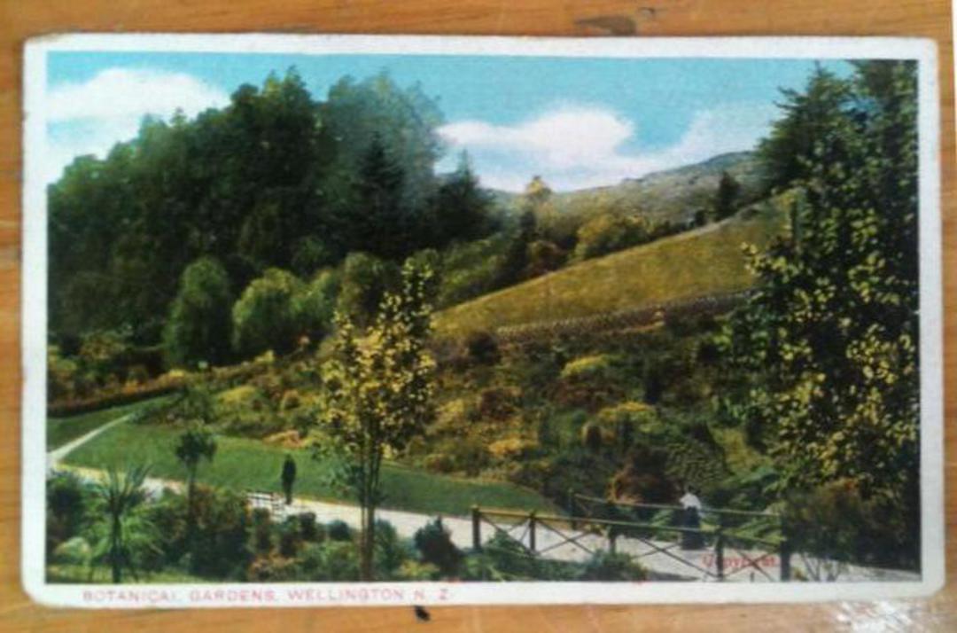 Coloured postcard of Botannical Gardens Wellington. 1906. - 47380 - Postcard image 0