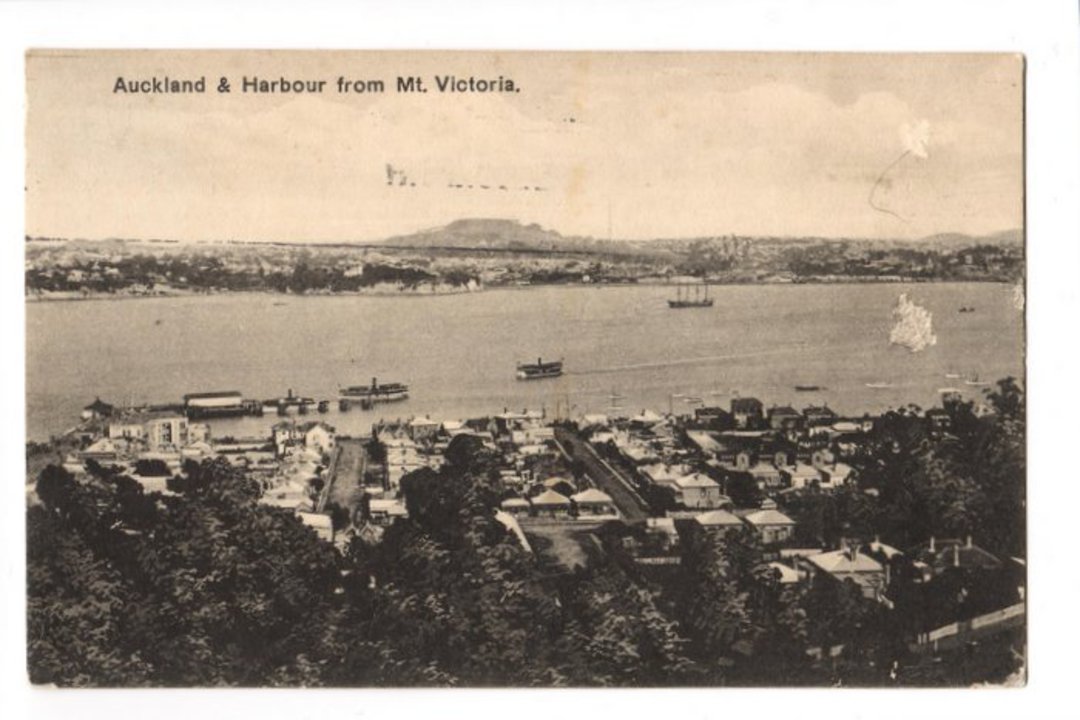 Postcard of Auckland and Harbour from Mt Victoria. - 45133 - Postcard image 0