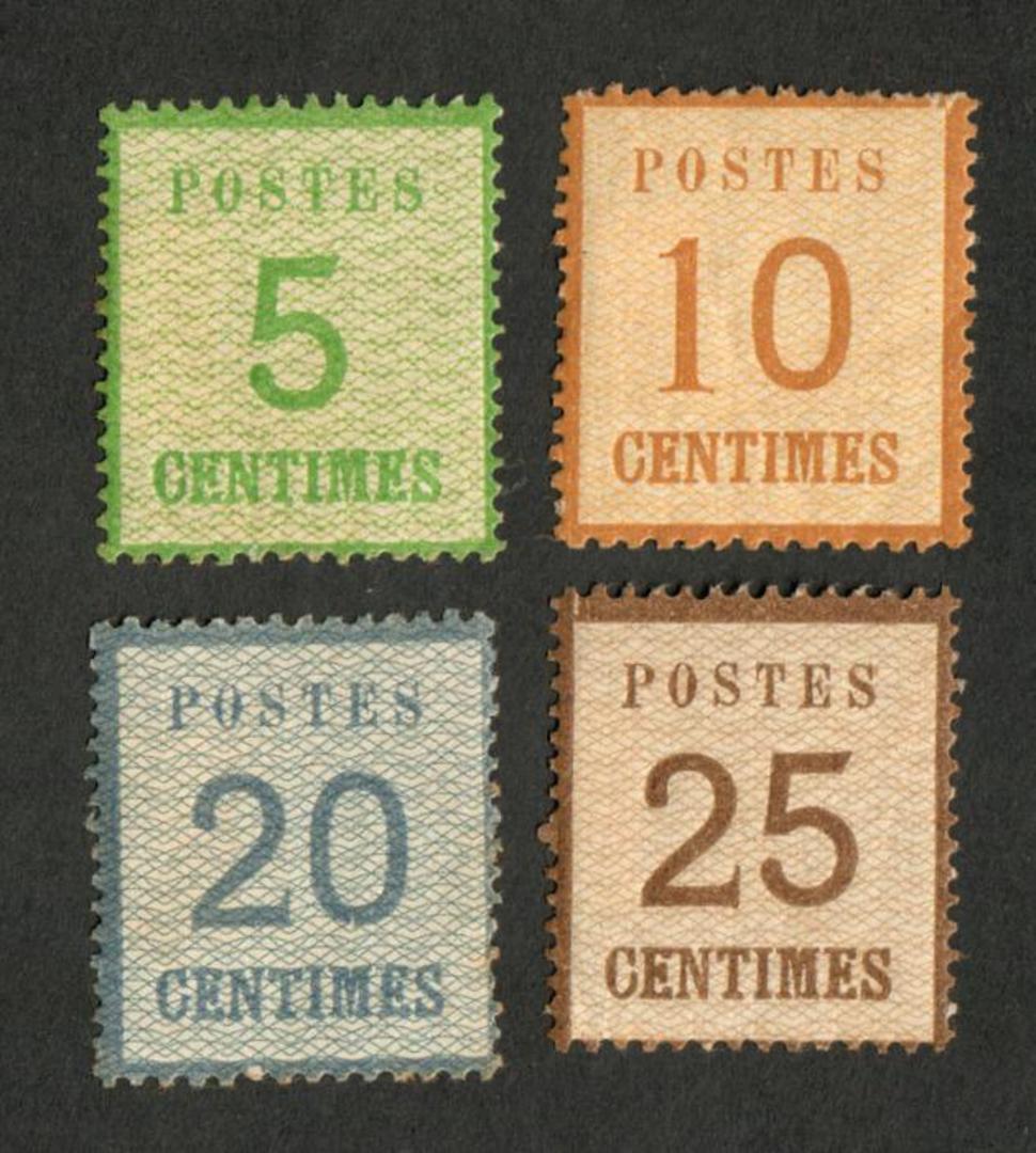 ALSACE and LORRAINE German Army of Occupation (1870-1871). 1870 Definitives. Set of 7. Points of the net upwards. - 22119 - Mint image 1