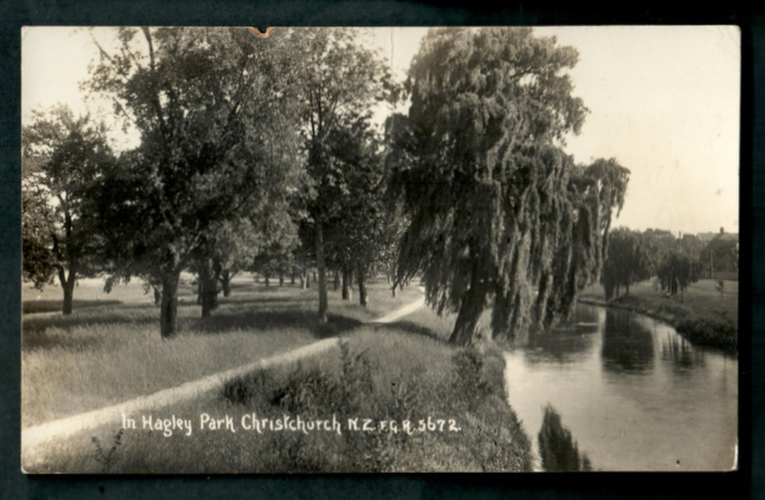 Real Photograph by Radcliffe. In Hagley Park Christchurch. - 48405 - Postcard image 0