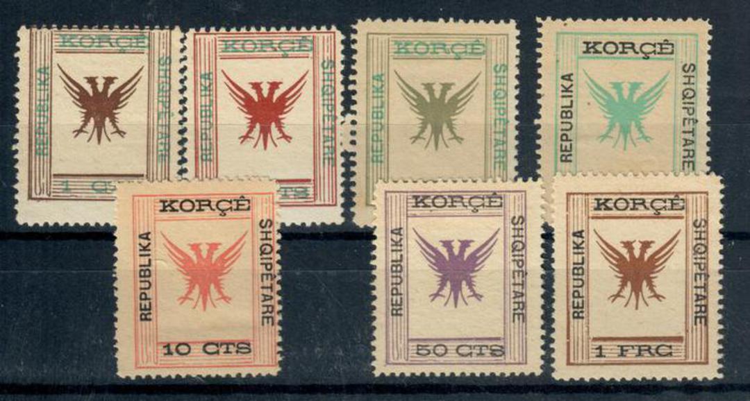 ALBANIA Autonomous Province of Korce 1917 Definitives. Set of 7. - 21402 - LHM image 0