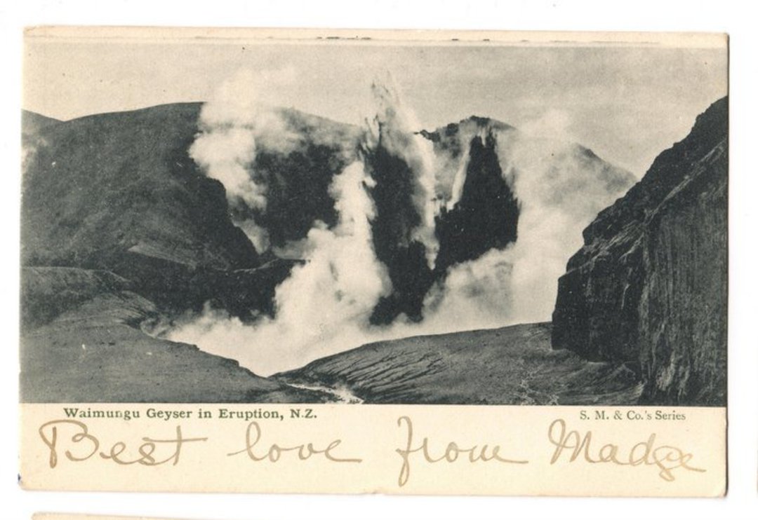 Early Undivided Postcard of Waimangu Geyser in eruption. - 246056 - Postcard image 0