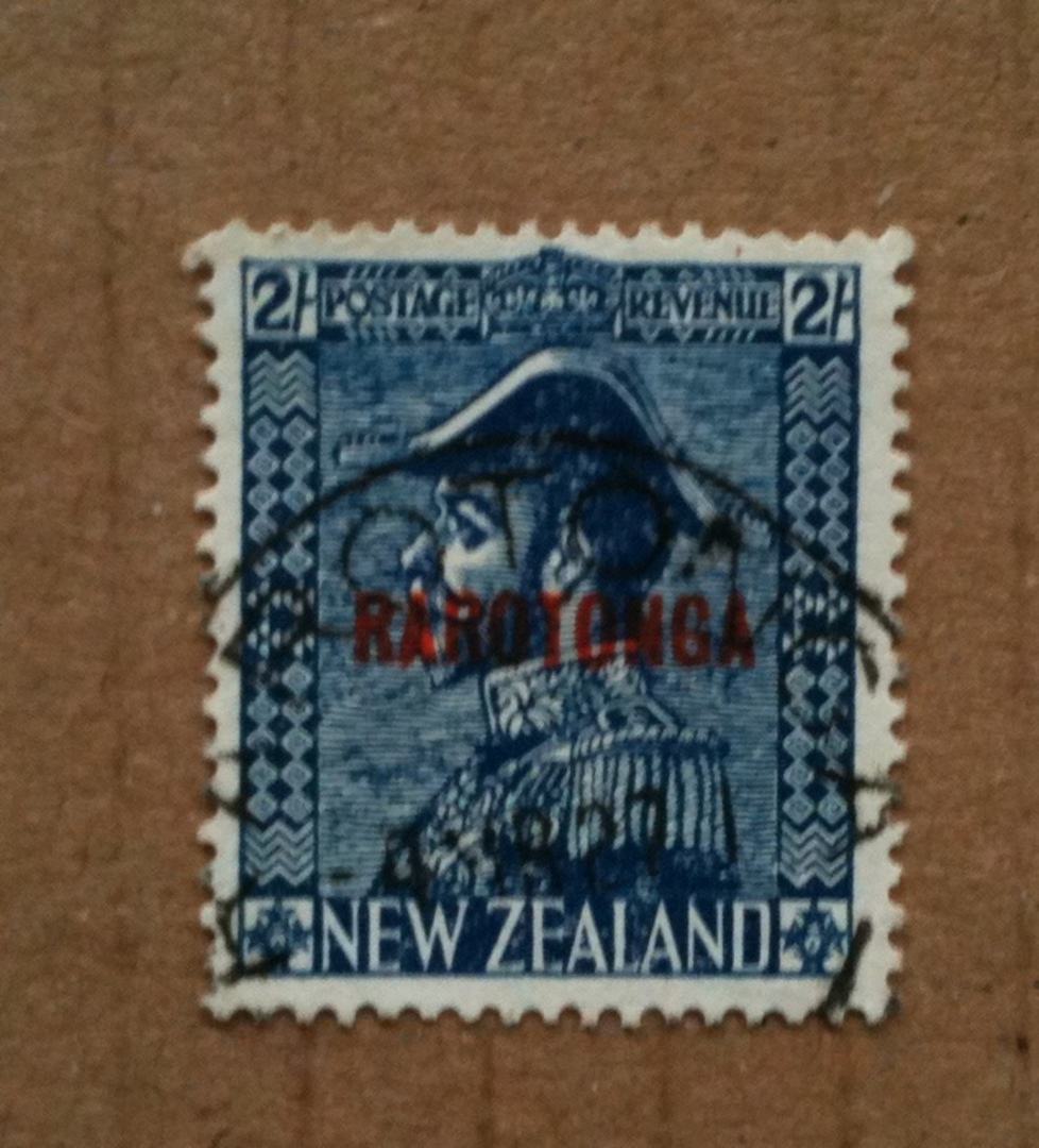 COOK ISLANDS 1921 Postal Fiscal 2/- Deep Blue. Fine copy. - 74209 - FU image 0
