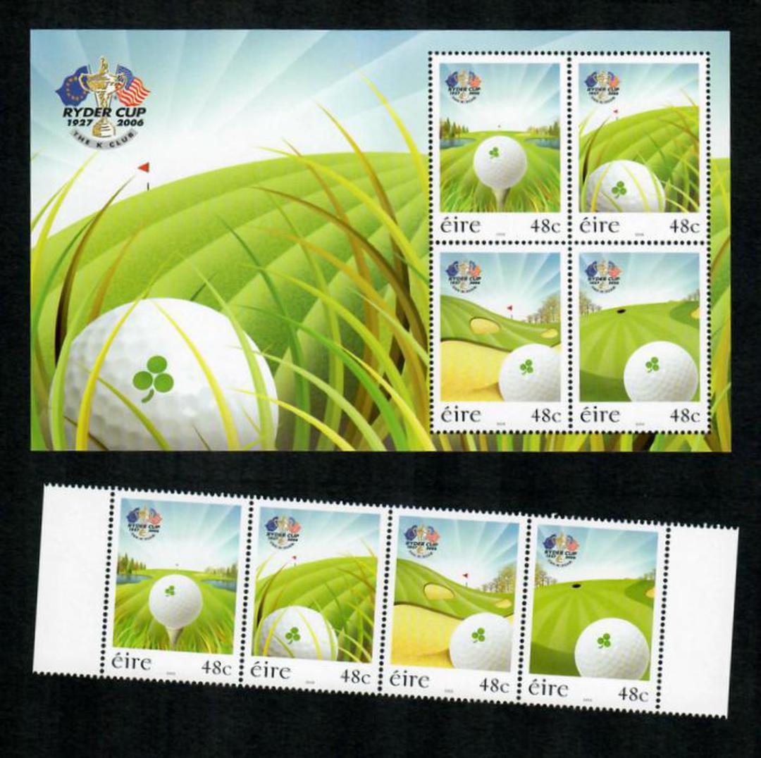 IRELAND 2006 Ryder Cup. Strip of 4 and miniature sheet. - 54177 - UHM image 0