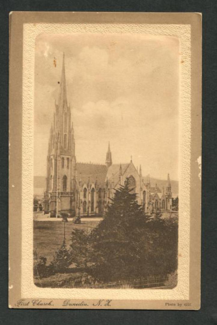 Sepia Postcard of Church Dunedin. - 49256 - Postcard image 0