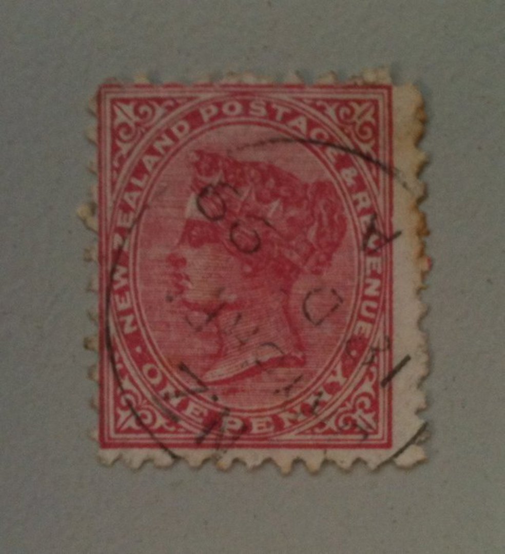 NEW ZEALAND Postmark Dunedin DRYBREAD. A Class cancel on 1d Second Sideface. Rare Gold Mine. - 79810 - Postmark image 0